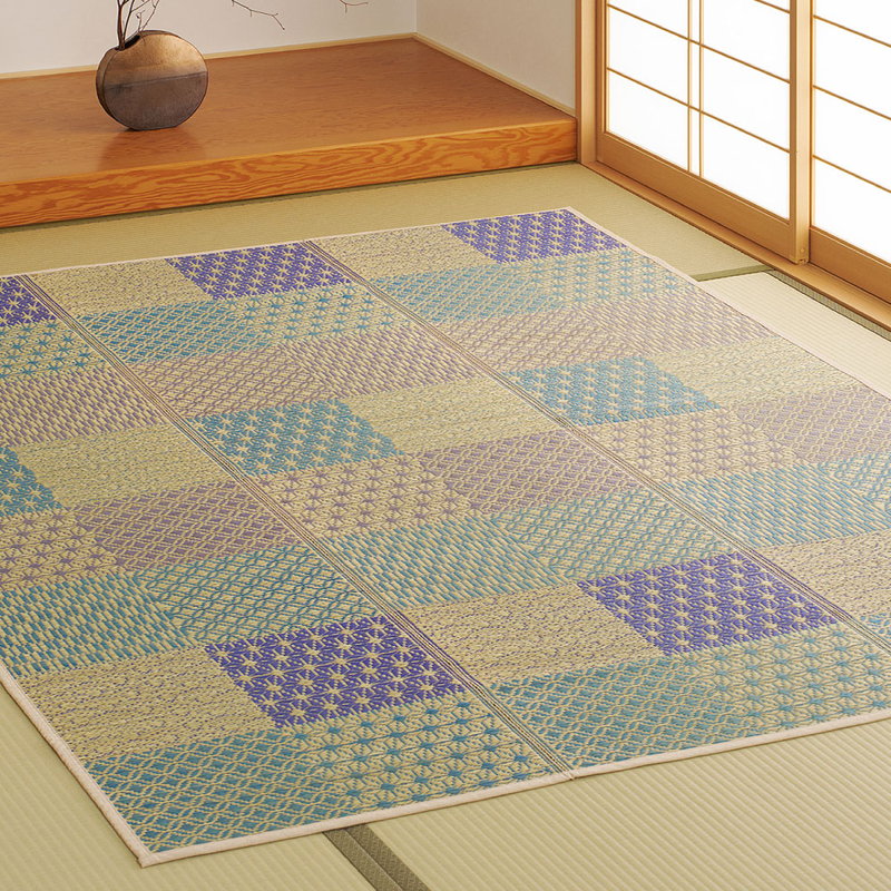 い草ラグマット い草カーペット 晴市松 240x300cm 和モダン 市松柄 おしゃれ 北欧風カラー 夏 不織布貼り フローリング対応_14