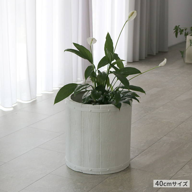 プランター 植木鉢 大型 直径50cm 木調FRPプランター 丸型 おしゃれ 木
