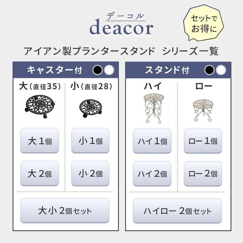 アイアン製プランタースタンド 花台 観葉植物 鉢置き台 キャスター付き