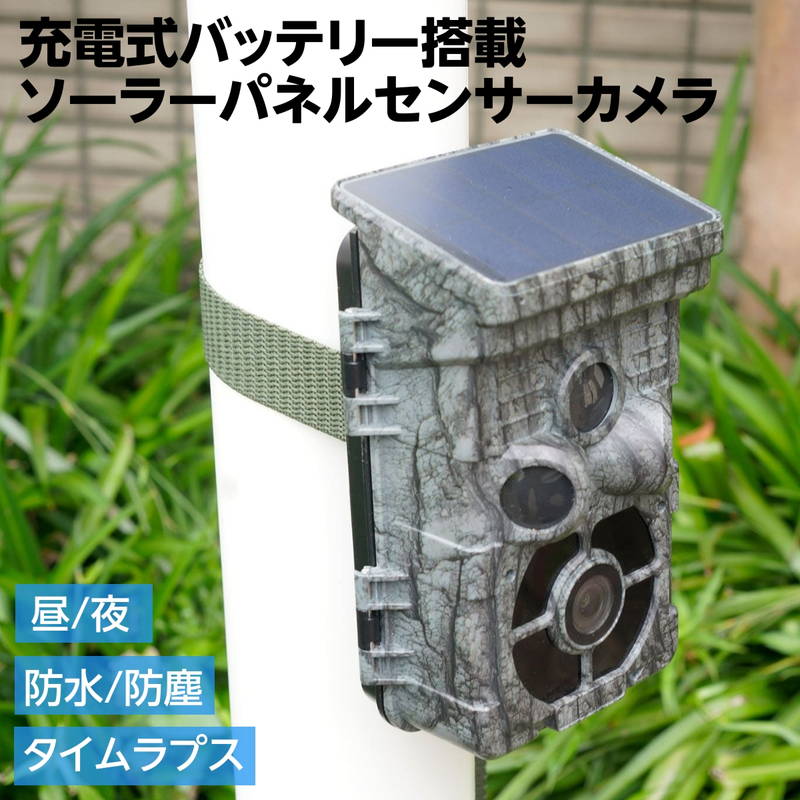 Alter+ トレイルカメラ 防犯センサーカメラ 配線不要 防水 充電