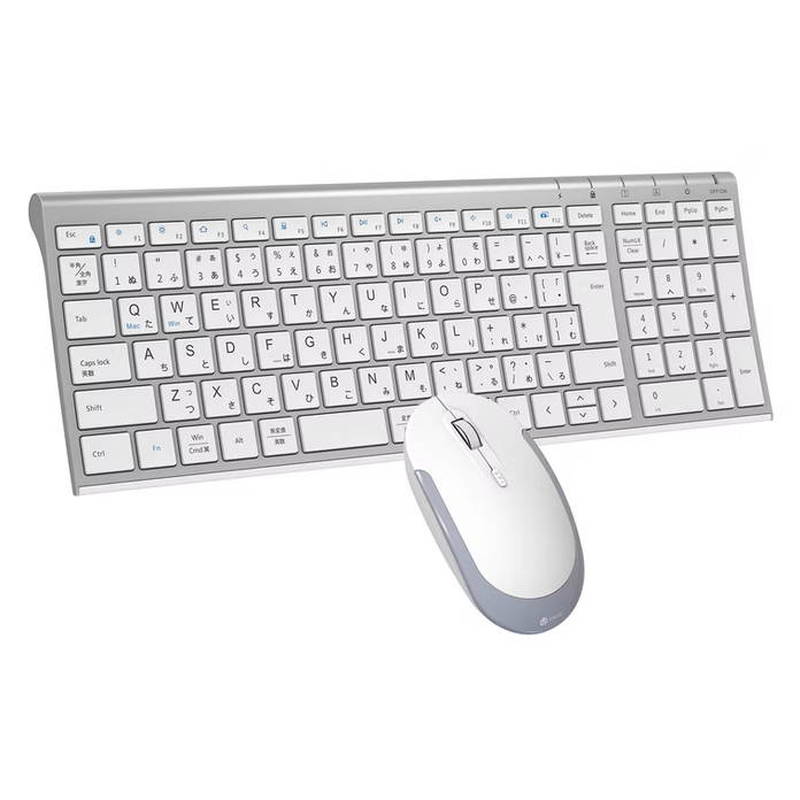 ���C�����X�L�[�{�[�h �}�E�X�Z�b�g �e���L�[�t�� �[�d�� ���� 2.4GHz�ڑ� iClever IC-BK22Combo �V���o�[�z���C�g