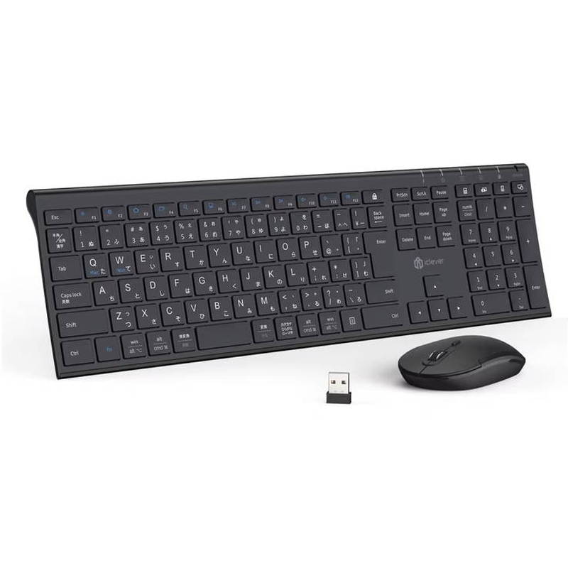 ���C�����X�L�[�{�[�h �}�E�X�Z�b�g �e���L�[�t�� �[�d�� ���� 2.4GHz�ڑ� iClever IC-BK23Combo �u���b�N