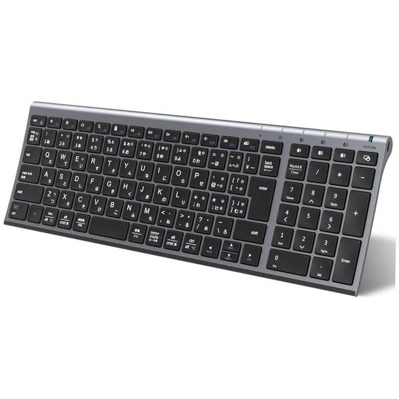 ���C�����X�L�[�{�[�h �e���L�[�t�� �[�d�� ���� Bluetooth�ڑ� �p���^�O���t�� iClever IC-BK22 �O���[�u���b�N