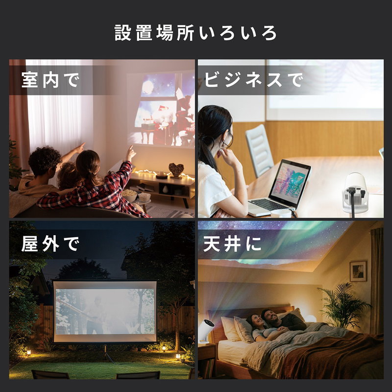 スマートプロジェクター 家庭用 PC スマホ 大画面 ミラーリング HDMI