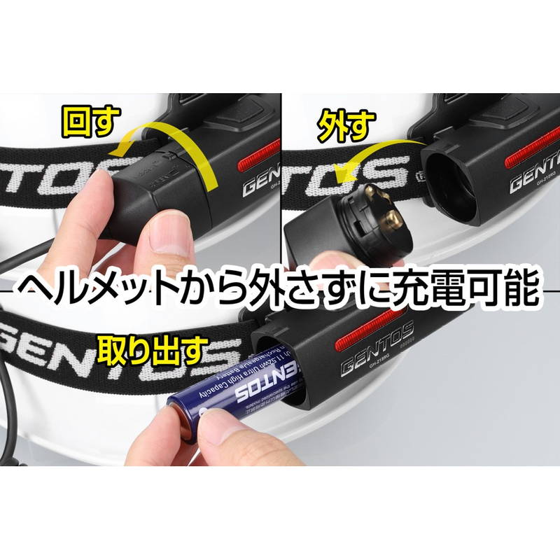 ヘッドライト ジェントス GH-218RG USB充電式 Type-C 耐塵耐水 IP66 ユーザー登録メーカー5年保証_7
