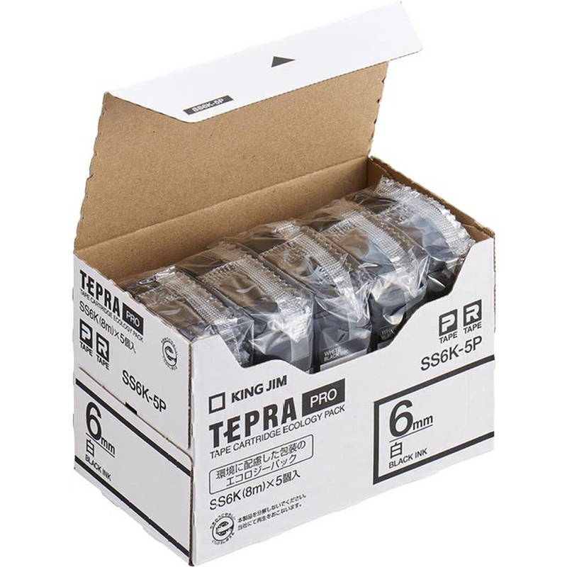 �e�v�� �e�[�v�J�[�g���b�W 5�Z�b�g ���� �L���O�W�� TEPRA PRO �v�� SS6K-5P ��6mm ��x������