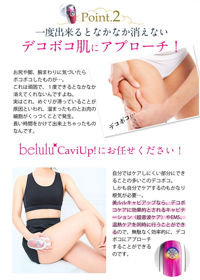 超音波キャビテーション belulu 美ルル キャビアップ 温熱ラジオ波 EMS