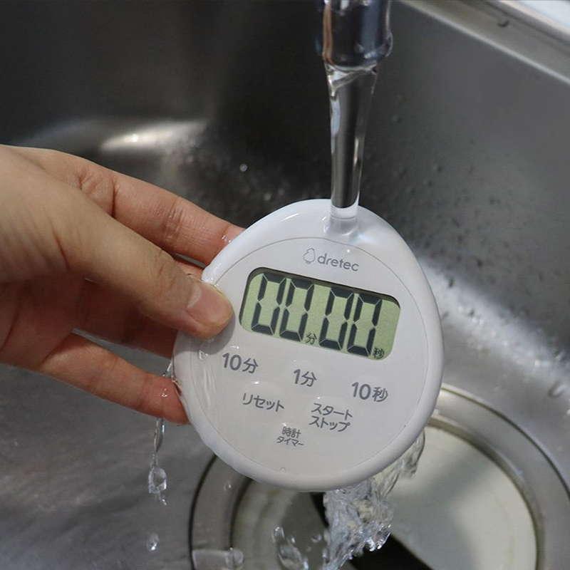 防水タイマー 時計付き キッチンタイマー デジタル 洗える 台所 調理用 お風呂 磁石 スタンド
