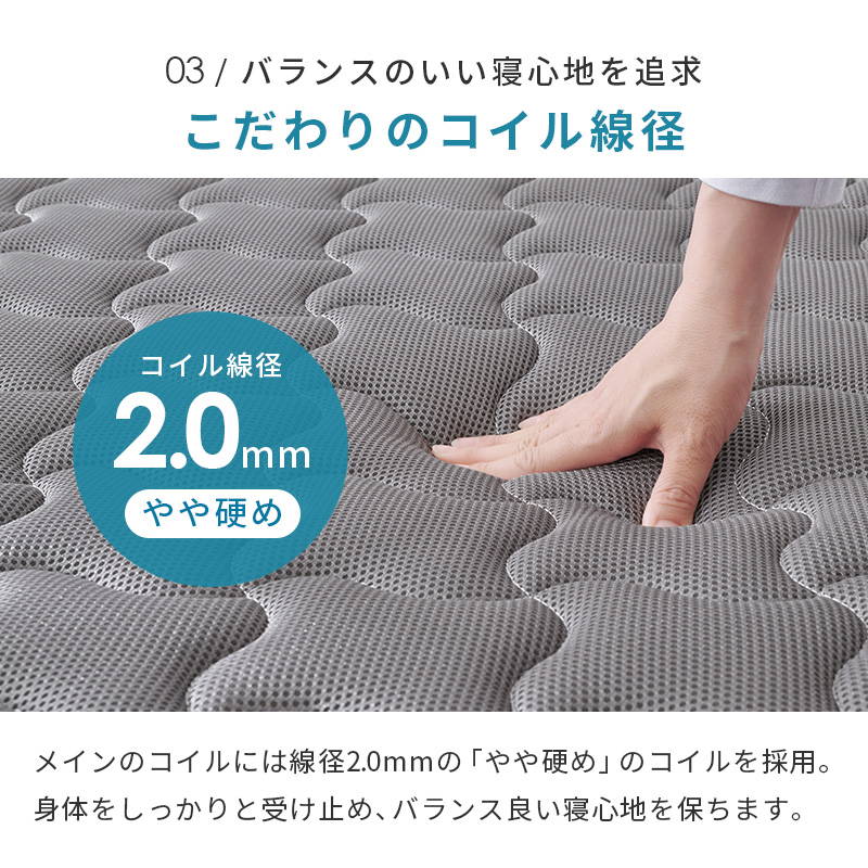 HAGiHARA（萩原） マットレス セミダブル 全面3Dメッシュ 厚み20cm