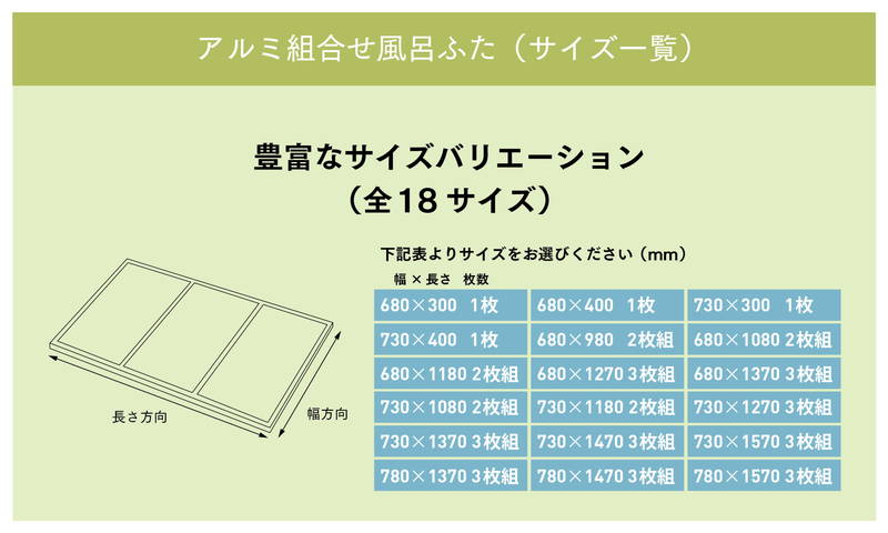 お風呂の蓋 風呂ふた 風呂蓋 アルミ 抗菌 防カビ 組み合わせフタ 68×98cm用 2枚割 日本製｜kanaemina｜09