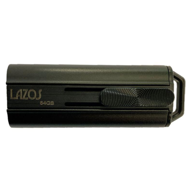 USBメモリ 64GB USB3.0 フラッシュメモリー スライド式 LAZOS 大容量 高速転送 キャップレス