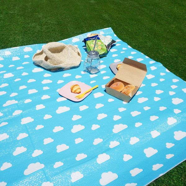 Yahoo! Yahoo!ショッピング(ヤフー ショッピング)レジャーシート 厚手 防水 3人〜4人用 120×180cm おしゃれ 空 雲 クラウド柄 クッションレジャーシート 子供 アウトドア