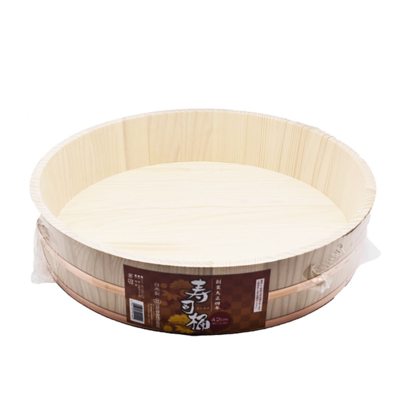 寿司桶 すし桶 飯台 42cm 1.5升 木製 天然木 銅タガ 立花容器 日本製｜kanaemina