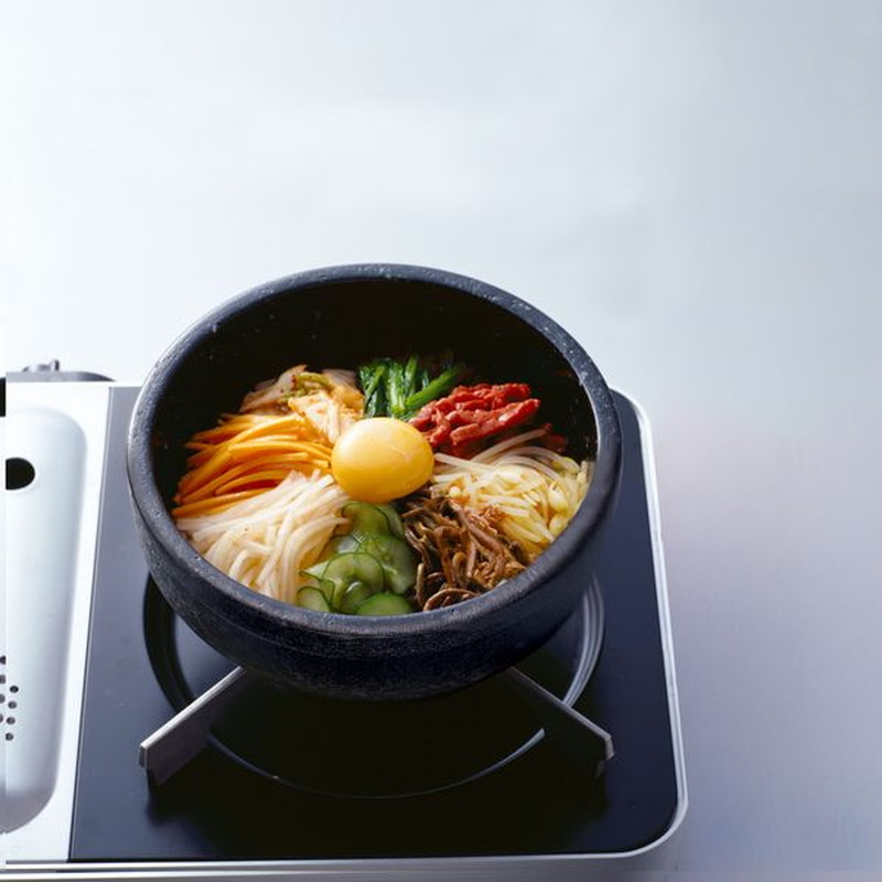 イシガキ 石焼ビビンバ鍋 14cm 天然石 焼き杉敷板付き ビビンバ