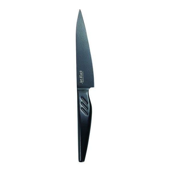 ペティナイフ 果物ナイフ 刃渡り12.5cm 黒刃 ジェットブラック 継ぎ目の無い一体成型｜kanaemina