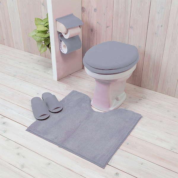 マーケティングマーケティングトイレマット 足元マット 55×60cm カラーショップ おしゃれ シンプル 無地 スモークブルー 滑り止め加工 トイレ用 マット ヨコズナクリエーション トイレマット トレフル グリーン 55x60cm