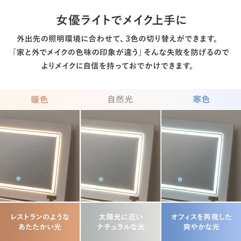 HAGiHARA（萩原） ドレッサーデスク 化粧台 収納スツール付き チェスト
