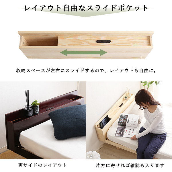 ベッドパーツ単品 パイン材脚付きすのこベッド リリッタ専用宮単品(セミダブル用) | ブランド登録なし | 04