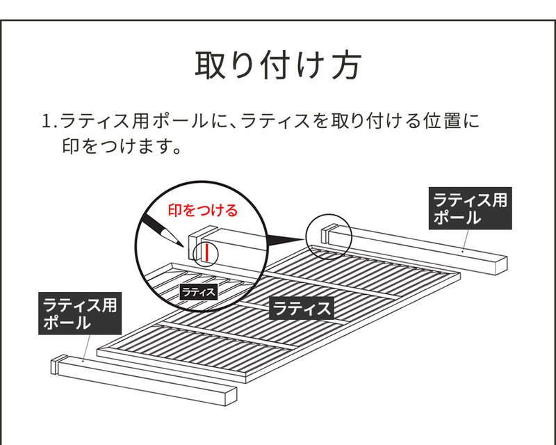 ラティス フェンス 固定金具 ラティス取り付け金具 支柱用 4個セット 枠の厚み3.5cm用 DIYパーツ｜kanaemina｜10