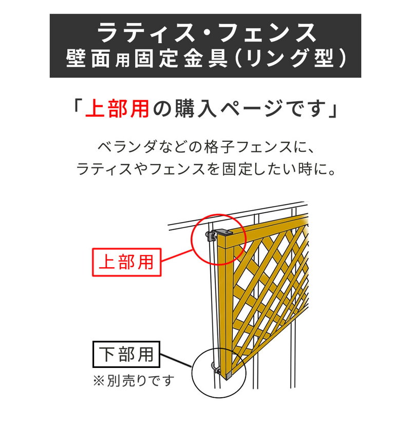 ラティス フェンス ポール用固定金具 上部用 20個セット ベランダ 格子フェンス対応 枠の厚み3.5cm用 DIYパーツ｜kanaemina｜04