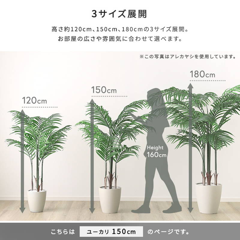 人工観葉植物 フェイクグリーン ユーカリ Mサイズ 150cm おしゃれ