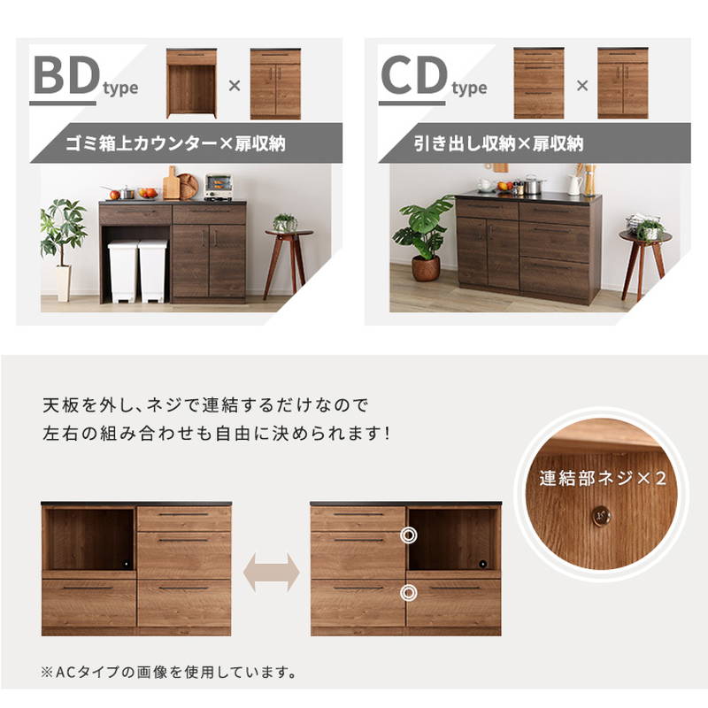 特殊鋼板を使ったキッチンカウンター【120cm】引き出し収納+扉収納 特殊鋼板 組み合わせキッチンカウンター 120cm 引き出し収納+扉
