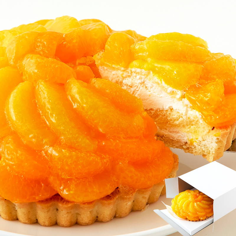 オレンジ＆みかんタルト 5号 冷凍 オレンジタルト みかん ホールケーキ フルーツケーキ ケーキ スイーツ