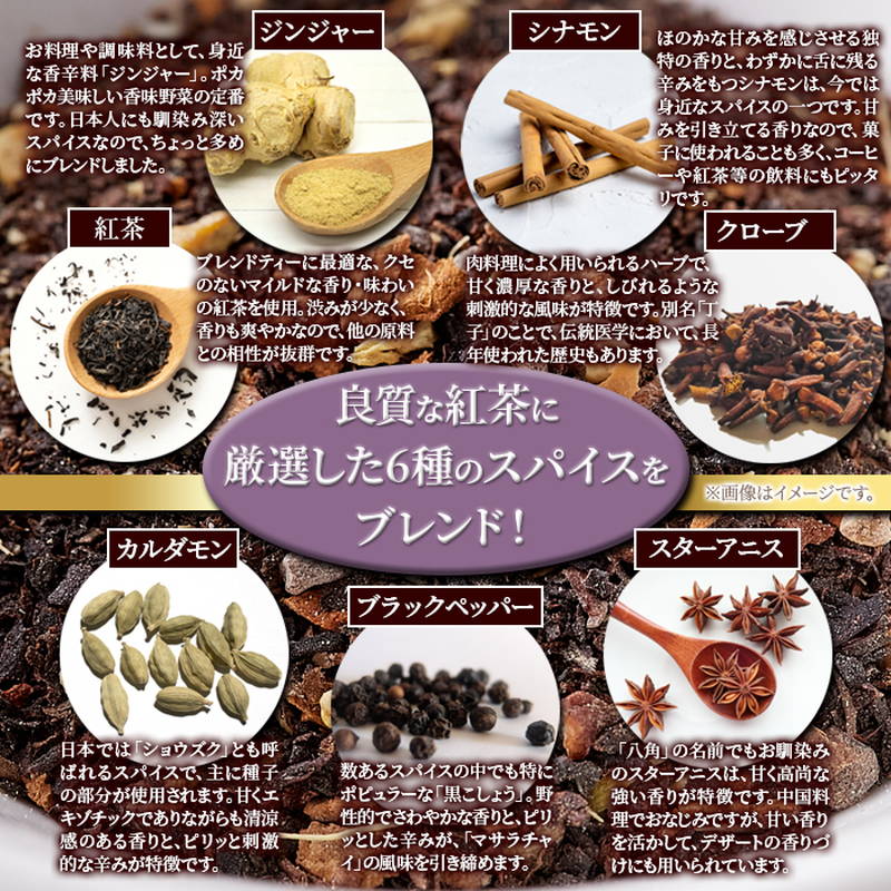 チャイ マサラチャイスパイスブレンドティー 30包 良質な紅茶に厳選