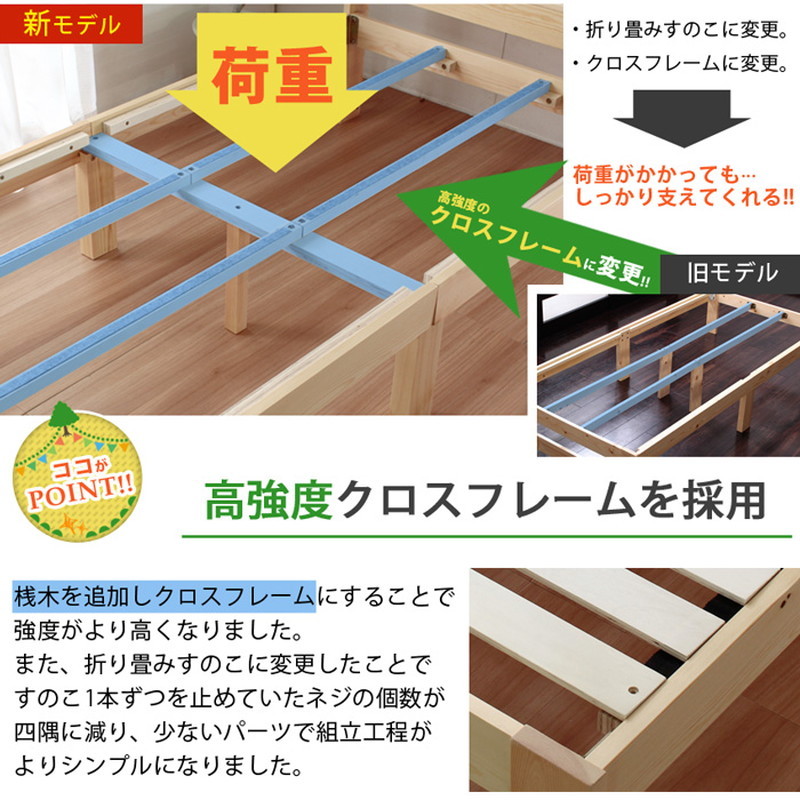 ベッド シングル フレーム すのこベッド スノコ おしゃれ 天然木 木製