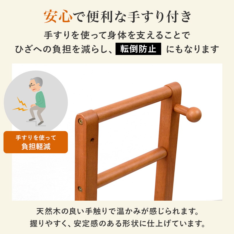 HAGiHARA（萩原） 手すり付き踏み台 玄関台 踏み台 段差解消ステップ