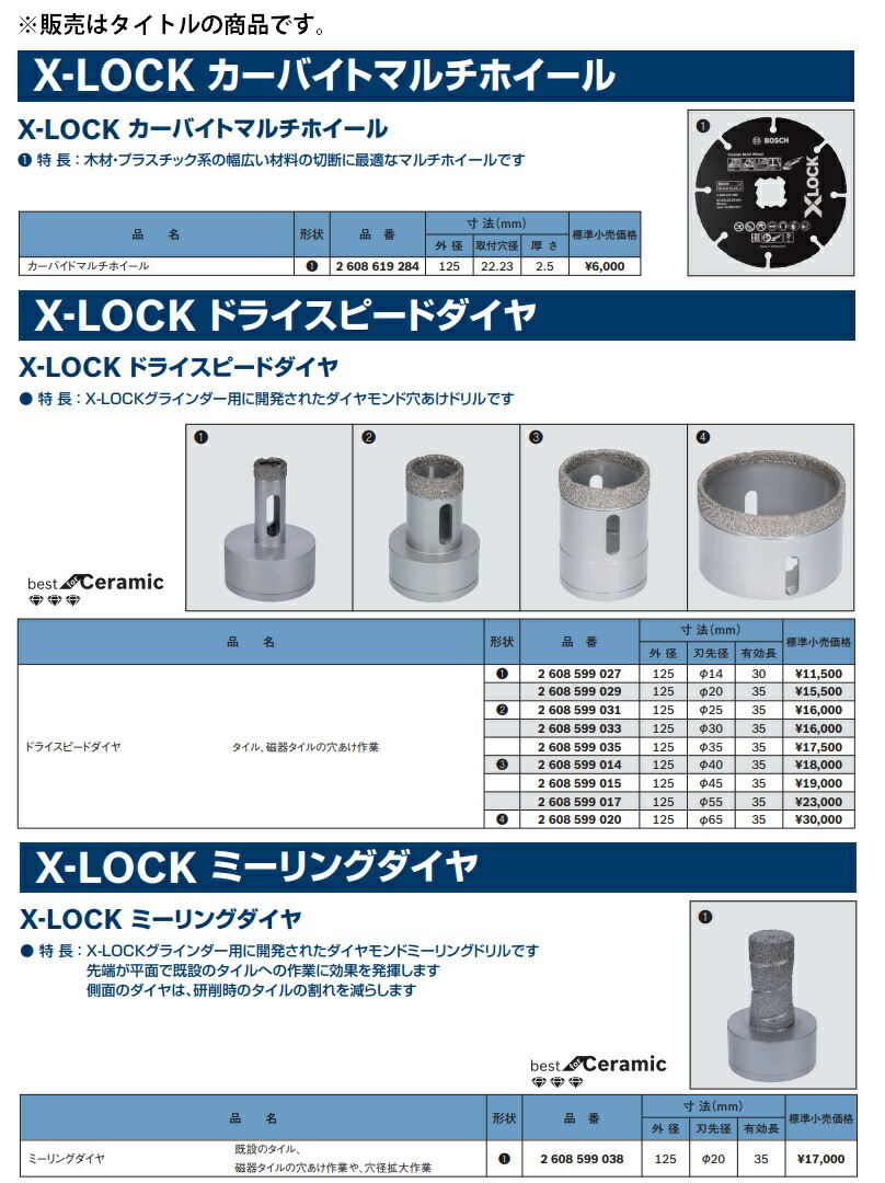 ボッシュ) X-LOCK ミーリングダイヤ 2 608 599 038 外径125mm 刃先径