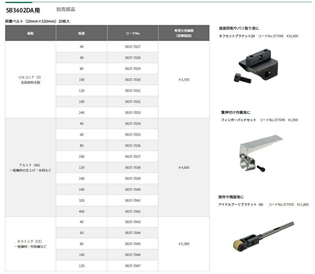 HiKOKI) アイドルプーリブラケット(A) 377050 狭所や隅部用に 適応機種