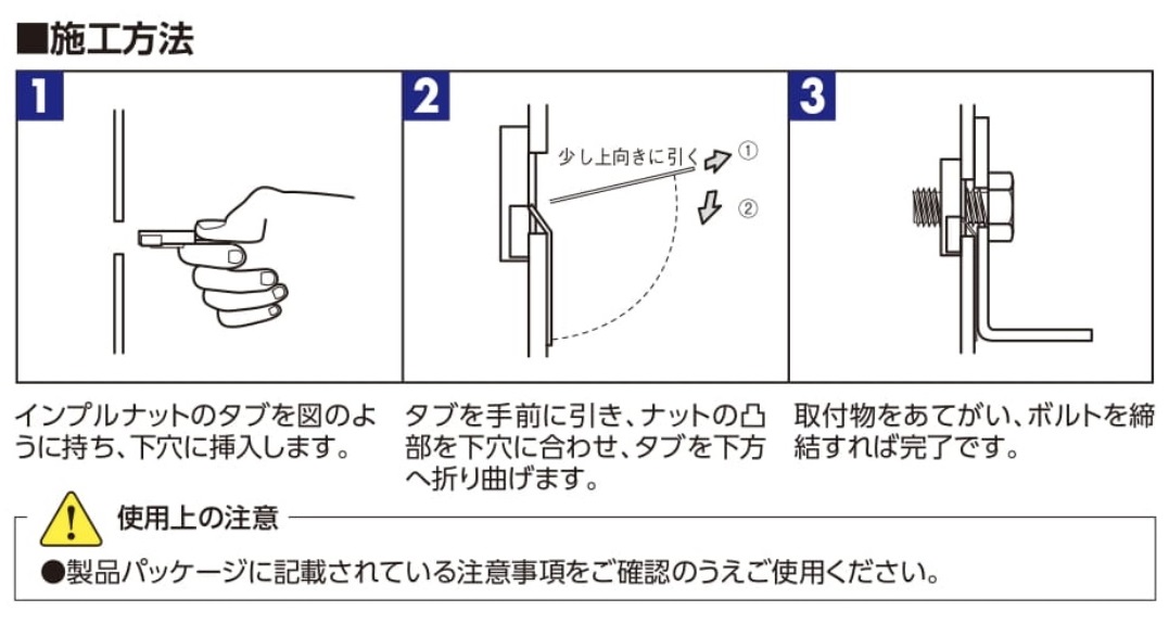 在庫 ワカイ PL6L PL6ロング ステンレスインプルナット 薄鋼板中空用