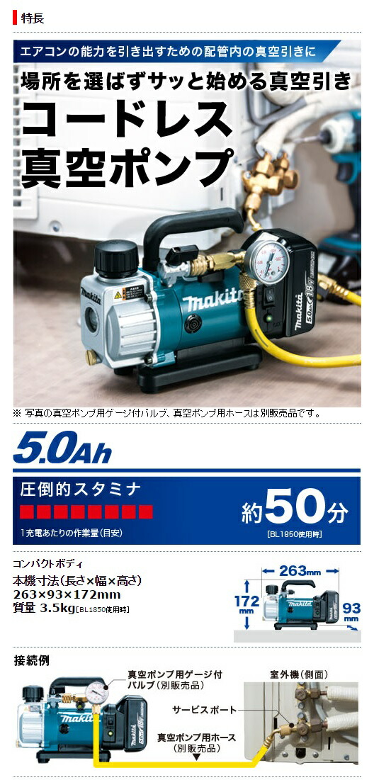 送料無料(マキタ)充電式真空ポンプ VP180DRG バッテリ6.0Ah+充電器+異