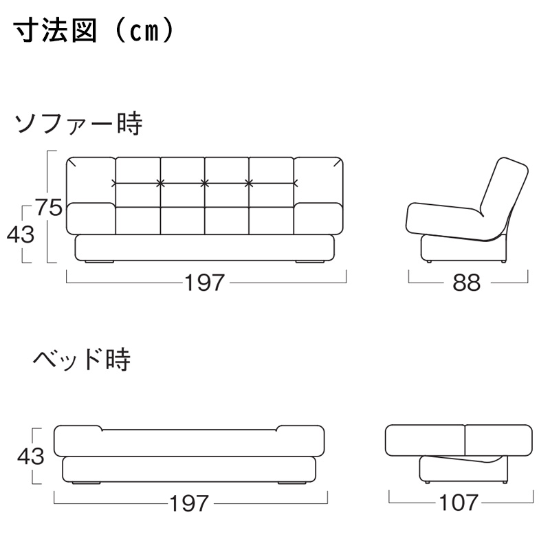 日本ベッド ソファーベッド 収納付き 2人掛け 折り畳み式 デロス