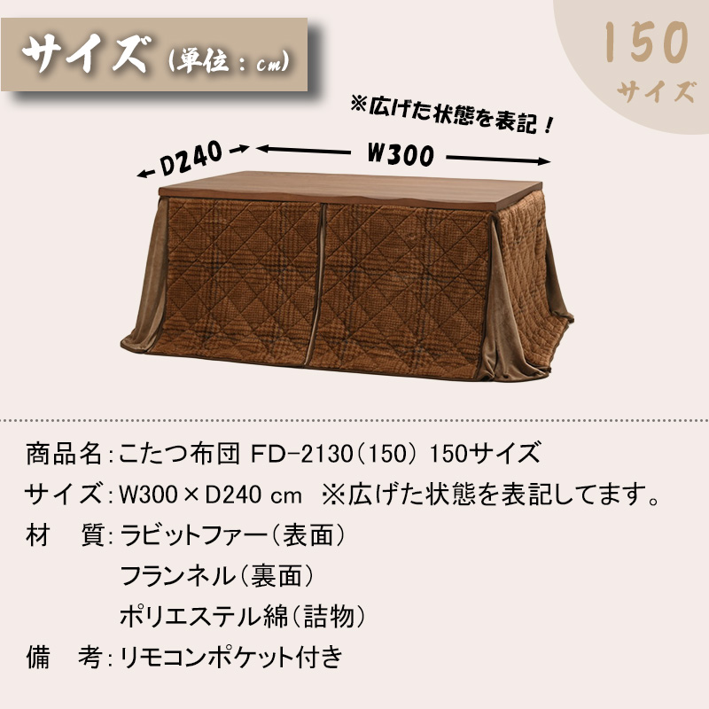 こたつ布団サイズ