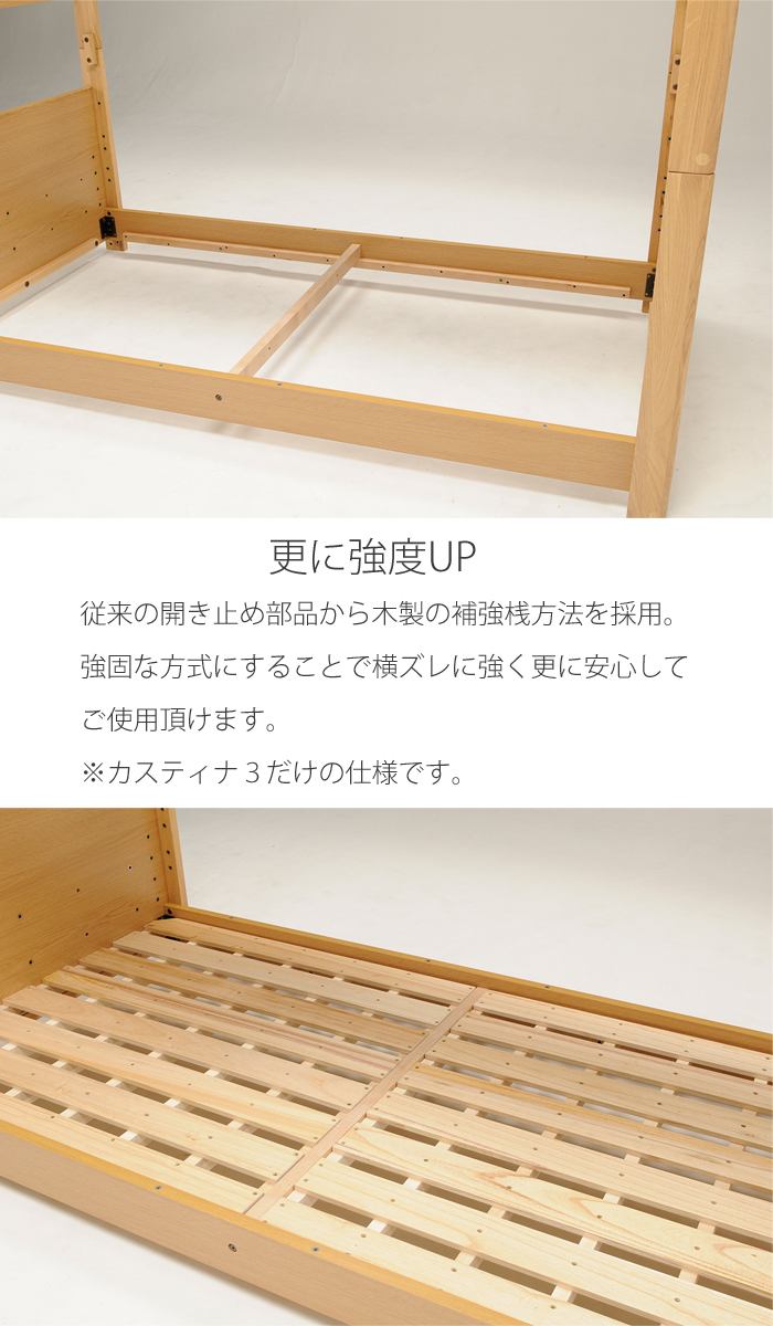 2024年 天然木ヒカリサンデスク カスティナ3 2段ベッド 固定ハシゴ ナチュラル ウォールナット : castina2bunkbed :  家具のカナケン Yahoo!店 - 通販 - Yahoo!ショッピング