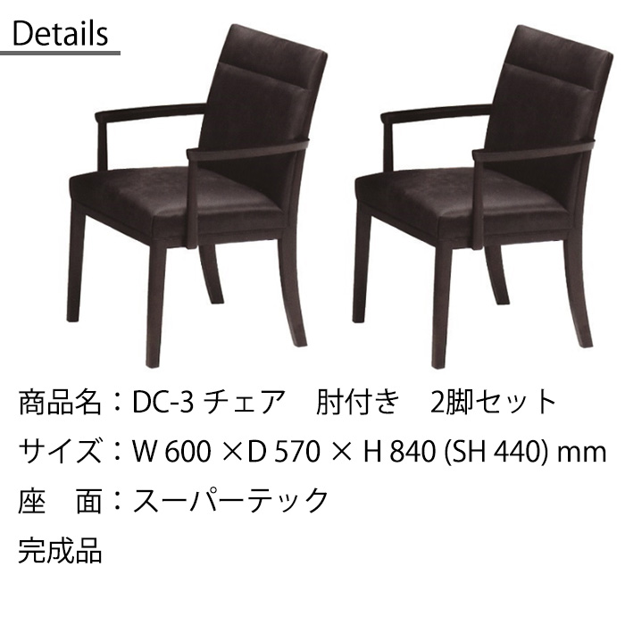 2脚セット アームチェア ダイニングチェア MD DC-3 モダン 北欧