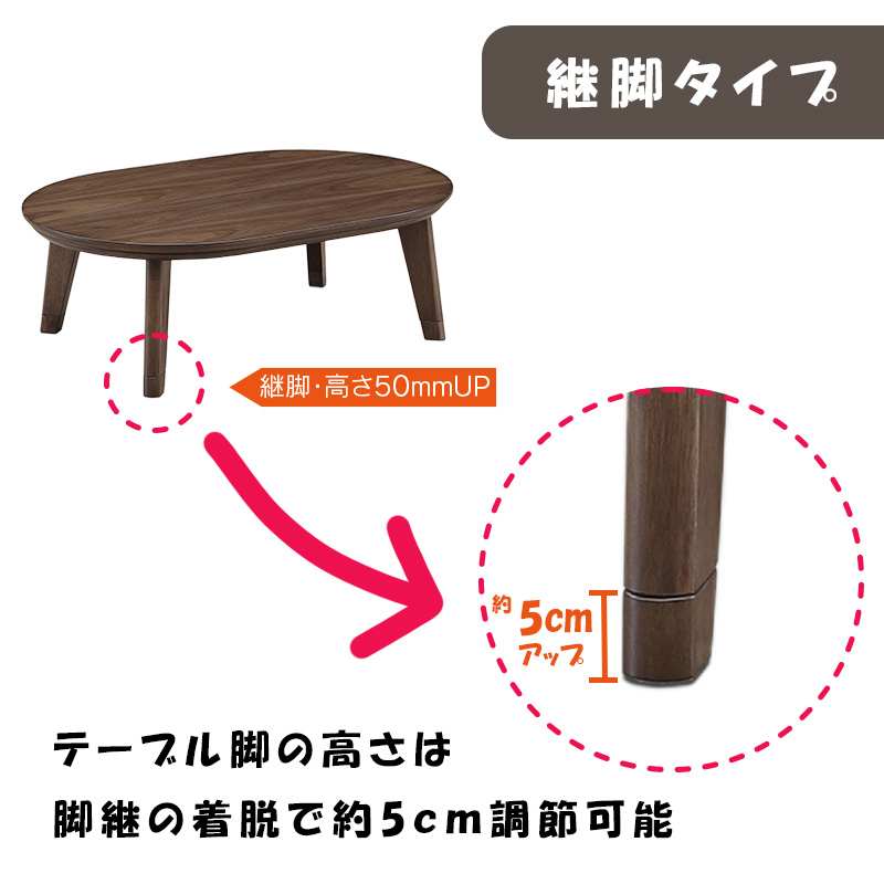 こたつ ヒーター コタツ テーブル こたつ本体 120×80 楕円 暖房器具