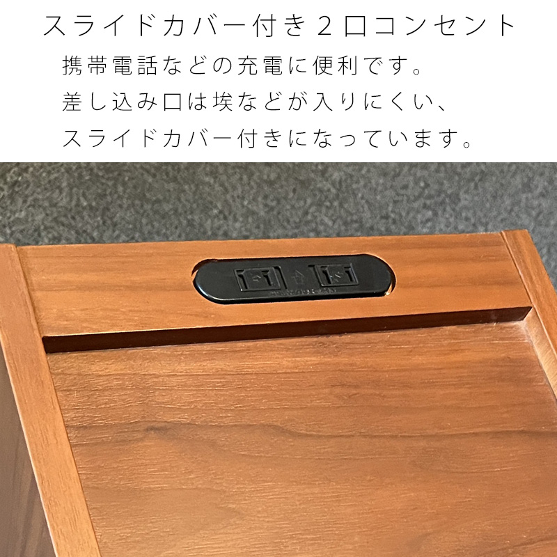 Granz（グランツ） ナイトテーブル NT497 WH ホワイト NA ナチュラル