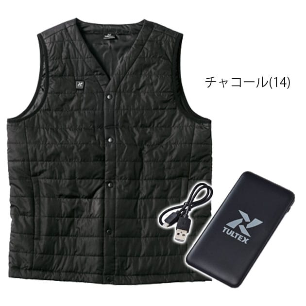 アイトス 電熱ベスト 作業着 タルテックス Vネックヒーターベスト(50