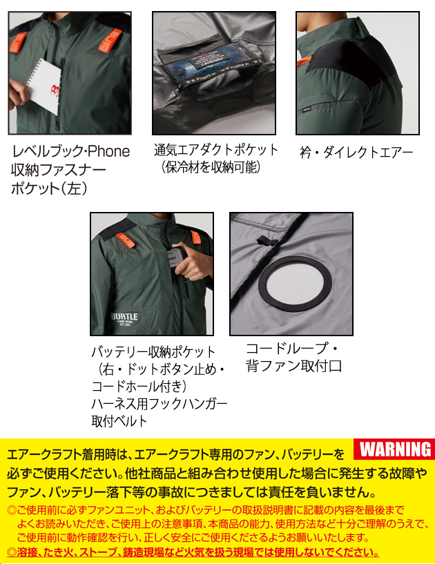 S〜XXL|BURTLE バートル 空調作業服 作業着 エアークラフトベスト(ユニ