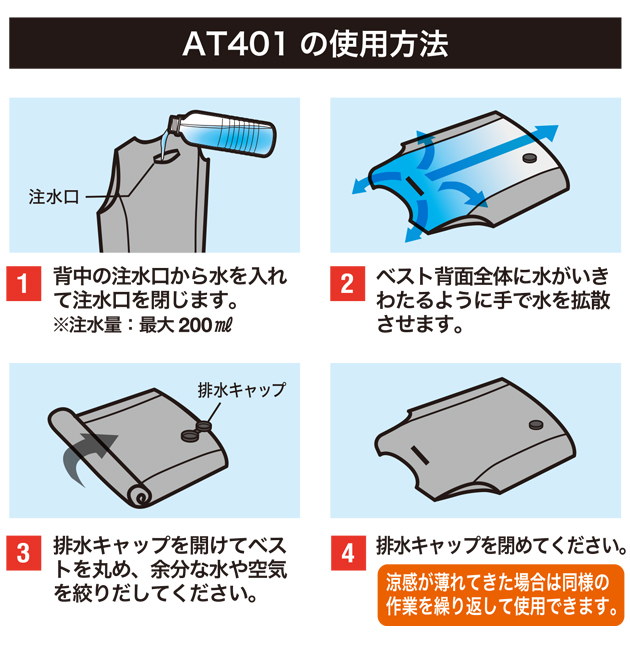 S〜L ビッグボーン 水冷ベスト 作業着 AQUA TEC アクアウォーター