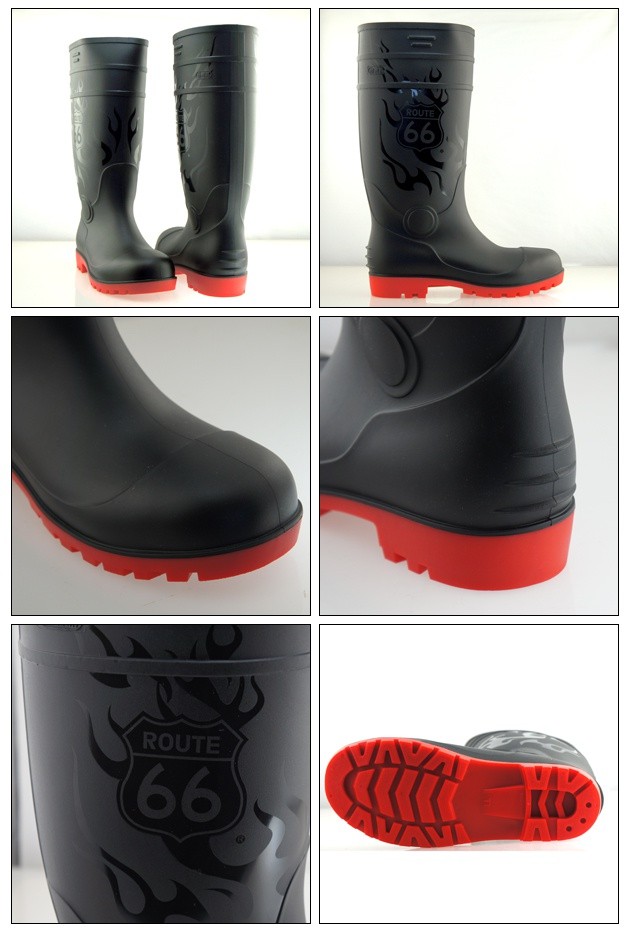 安全靴 ROUTE66(ルート66)鉄芯入り耐油底長靴 66-80 富士手袋工業