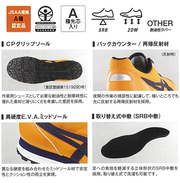 安全靴 ウィンジョブCP201 FCP201 asics アシックス : 安全靴・作業着