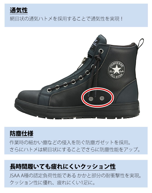 コンバース CONVERSE 33702770 安全靴 ハイカット オールスターPS II