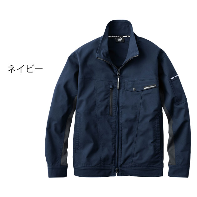 PUMA 幾何学模様 ネイビージャケット 新品タグ付き 作業ウェア PUMA プーマ 通年作業服 作業着 ワークジャケット PW