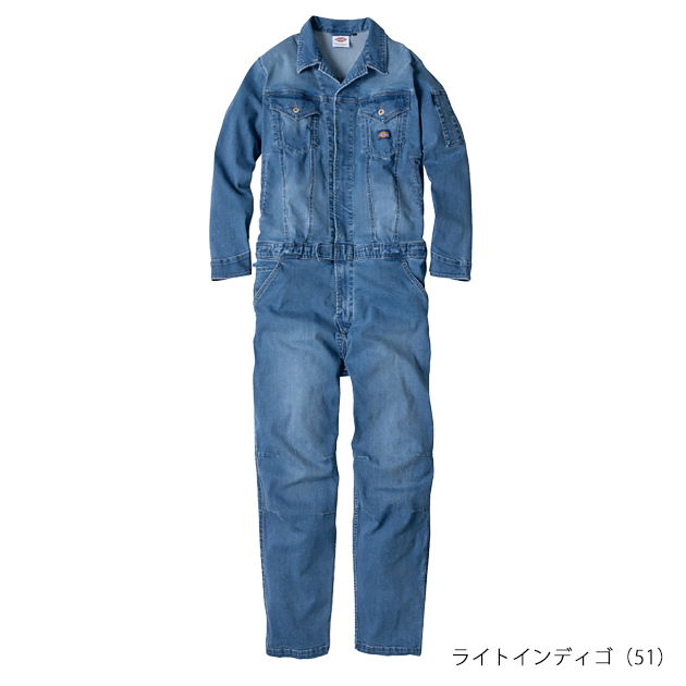 Dickies ディッキーズ つなぎ服 作業着 ストレッチシルキーデニム
