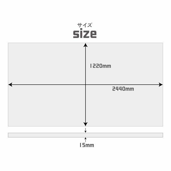 アクリルシート 約 横2440mm × 縦1220mm × 厚さ15mm アクリル板