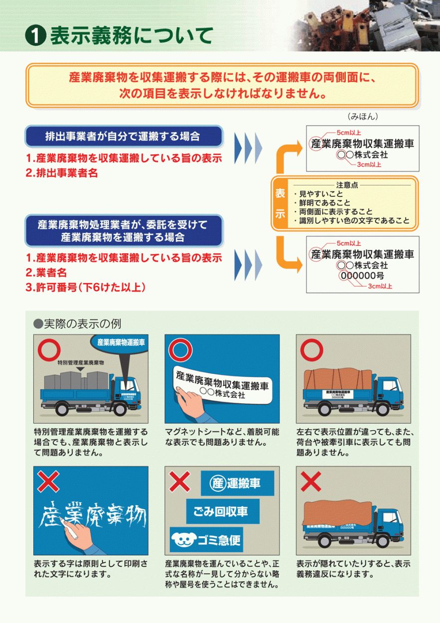 産業廃棄物収集運搬車 マグネットシート 名入れ製作 高さ16ｃｍ 横幅55ｃｍ MG-002 1枚入り